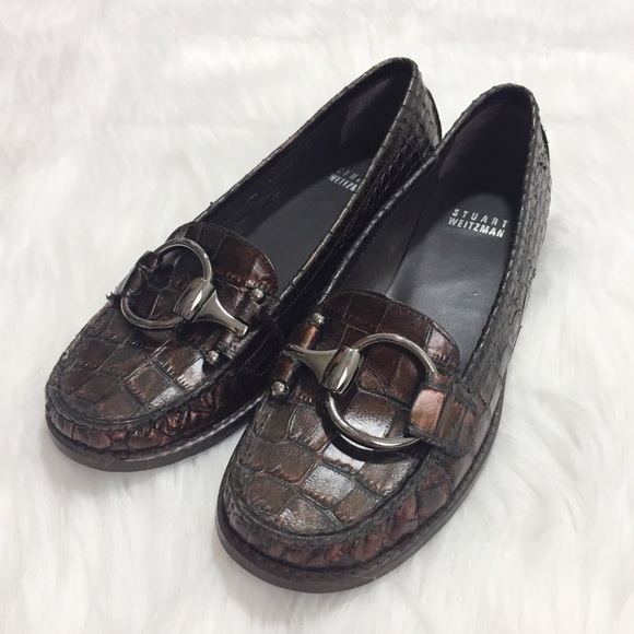 Stuart Weitzman Shoes - Stuart Weitzman Reptile Loafers Shoes Sz 6M Brown